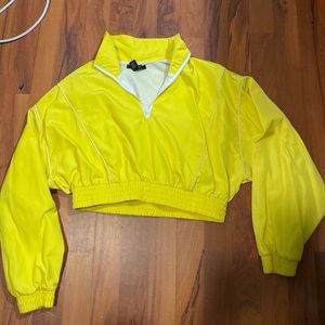 forever 21 neon yellow jacket croptop